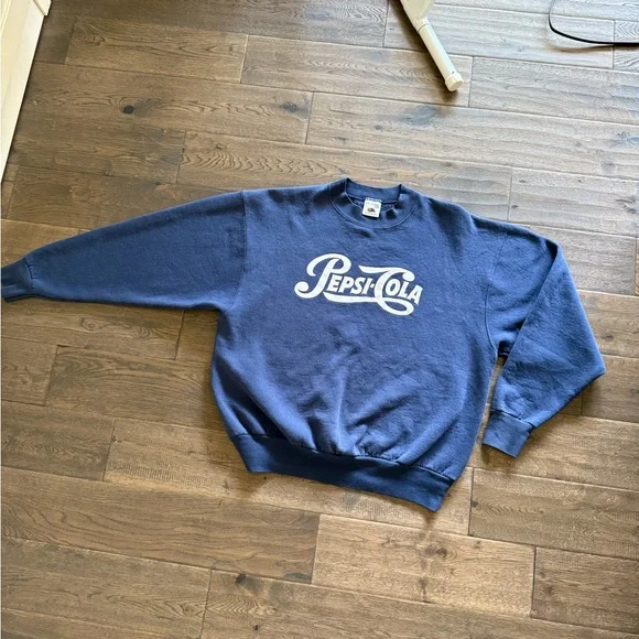 RARE Vintage Fruit of the Loom Pepsi cola  Blue Crewneck Sweater - Picture 2 of 4